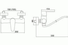 NOVASERVIS Drezová umývadlová batéria 100 mm Titania Fresh chróm 96074,0 - Novaservis