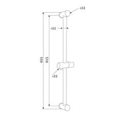 Mereo Posuvný držiak sprchy 65,5 cm, nerez/plast/chróm M-CB910B - Mereo