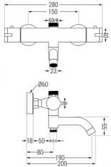 Mexen KAI spr./vaňová batéria-termostatická, biela 77900-20 - MEXEN