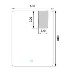 NIMCO Séria 25000 ZP 25002V LED zrkadlo 600x800 s dotykovým senzorom rám hliníkový - Nimco