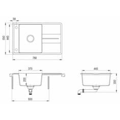 Teka TEKA STELA 50 B-TQ granitový drez hliník 40148081 - Teka