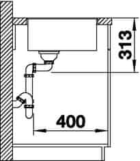 BLANCO SUBLINE 400-F 523499 jednodrez bez odkvapu kávový drez do roviny - Blanco