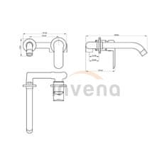 Invena SIROS BP-90-U04-A Podomietková umývadlová batéria, čierna - Invena