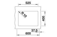 BLANCO ROTAN 340/160-U 523077 dvojdrez, hlavný drez vľavo antracit drez pod dosku - Blanco