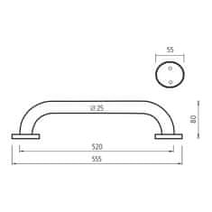 NIMCO Madlo BM 7435-18 Madlo 500x25 mm leštená nerez oceľ - Nimco