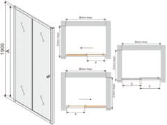 Mexen APIA sprchové dvere 100x190 cm 5mm, čierna-číre 845-100-000-70-00 - MEXEN