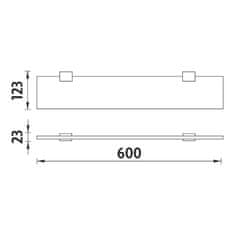 NIMCO Kibo Ki 14091B-60-90 Polica, 60 cm čierny mat - Nimco