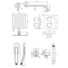 Omnires PARMA SYSPM11GR Podomietkový sprchový set s termostatickou batériou, grafit - Omnires