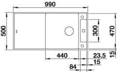 BLANCO AXIA III XL 6S-F 523520 drez s odkvapom, obojstranný antracit drez do roviny - Blanco