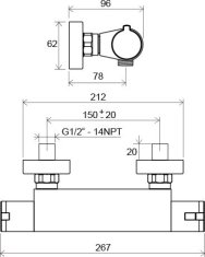 Ravak TE 072.00/150 Termostatická sprchová nástenná Termo 200 X070051 - Ravak