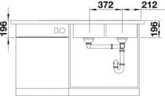 BLANCO DIVON II 8S-IF 521664 dvojdrez s odkvapom, drezy vľavo lesk vstavaný/do roviny - Blanco