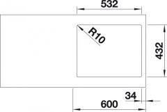 BLANCO SUBLINE 500-IF 524107 jednodrez bez odkvapu antracit drez vstavaný/do roviny - Blanco