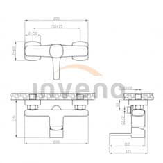 Invena GLAMOUR BN-02-004-V Sprchová batéria, čierna - Invena