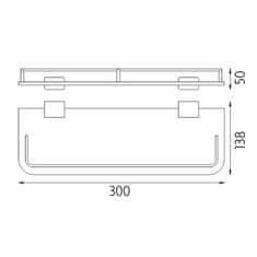 NIMCO Kibo Ki 14091AX-30-26 Polica s ohrádkou, 30 cm chróm - Nimco