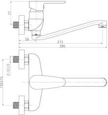 NOVASERVIS Drezová umývadlová batéria 150mm Titania Smart chróm 98070,0 - Novaservis