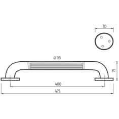 NIMCO Madlo BM 1235-05 Madlo plastové 400x35 mm biela - Nimco