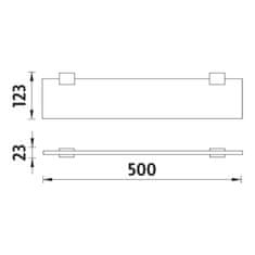 NIMCO Kibo Ki X350-C-90 Polica IXI, 50 cm čierny mat - Nimco