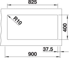 BLANCO SUBLINE 480/320-U 523585 dvojdrez, hlavný drez vľavo šedá skala drez pod dosku - Blanco