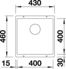 BLANCO SUBLINE 400-U 523422 jednodrez antracit drez pod dosku - Blanco