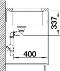 BLANCO SUBLINE 480/320-U 523585 dvojdrez, hlavný drez vľavo šedá skala drez pod dosku - Blanco