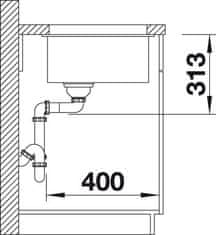 BLANCO SUBLINE 400-U 525990 jednodrez čierna drez vstavaný - Blanco