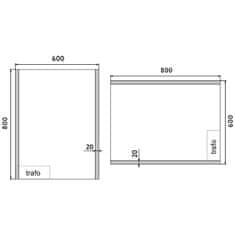 NIMCO Séria 11000 ZP 11002 LED zrkadlo 600x800 rám hliníkový - Nimco