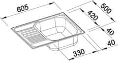 BLANCO TIPO 45 S mini 516524 drez s odkvapom, obojstranný nerez prírodný lesk drez vstavaný - Blanco