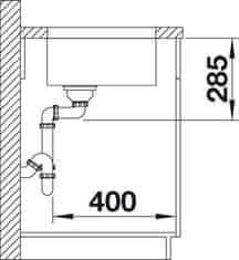 BLANCO SUPRA 400-U 518201 jednodrez nerez kartáčovaný drez pod dosku - Blanco