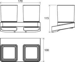 Ravak TD 220 Držiak s dvoma pohárikmi X07P322 - Ravak