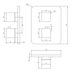 Omnires PARMA PM7436GR Vaňová/sprchová termostatická batéria, grafit - Omnires