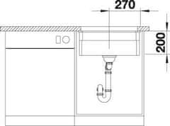 BLANCO ETAGON 500-U 525154 jednodrez bez odkvapu basalt drez pod dosku - Blanco