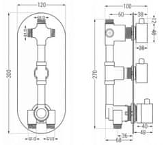 Mexen KAI vaňová batéria-termostatická, biela 77603-20 - MEXEN