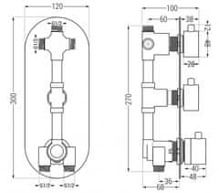 Mexen KAI vaňová batéria-termostatická, biela 77603-20 - MEXEN