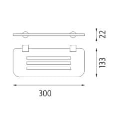 NIMCO Bormo BR X330-26 Polica, 30 cm chróm - Nimco