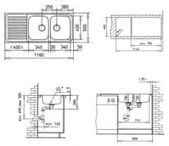 Teka TEKA CLASSIC Nerezový drez 2B 1D CN 10119023 - Teka