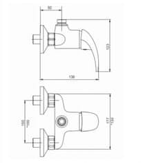 NOVASERVIS Sprchová batéria horný vývod 100 mm Metalia 55 chróm 55066/1,0 - Novaservis