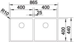 BLANCO CLARON 400/400-U 521618 jednodrez nerez hodvábny lesk drez pod dosku - Blanco