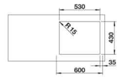 BLANCO SUPRA 500-IF R12 526351 jednodrez nerez kartáčovaný drez vstavaný/do roviny - Blanco