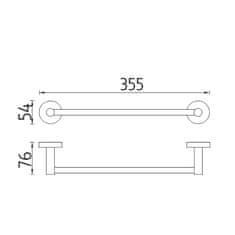 NIMCO Unix UNM 13035-10 Držiak na uteráky, 36 cm brúsená nerez - Nimco