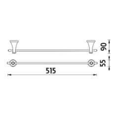 NIMCO Lada LA 19046-26 Držiak na uteráky, 52 cm chróm - Nimco