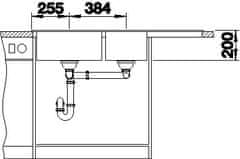 BLANCO NAYA 8 S 525946 dvojdrez s odkvapom, drezy vpravo čierna drez vstavaný - Blanco