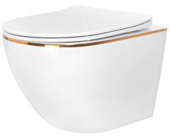 REA Závesné WC Carlo Mini Rimless Duroplast Gold Edge REA-C1222 - Rea