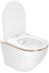 REA Závesné WC Carlo Mini Rimless Duroplast Gold Edge REA-C1222 - Rea