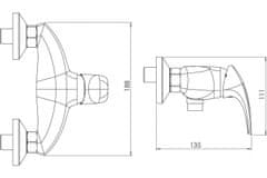 NOVASERVIS Sprchová batéria bez príslušenstva 150 mm Metalia 57 biela 57060/1,1 - Novaservis