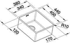 BLANCO BLANCO CLARON 340-IF DX 523388 jednodrez bez odkvapu nerez drez vstavaný/do roviny - Blanco