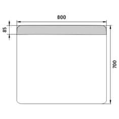 NIMCO Séria 23000 ZP 23003 LED zrkadlo 800x700 rám hliníkový - Nimco