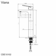 Mereo Viana umývadlová batéria stojanková vysoká bez výpustu M-CBE10102 - Mereo