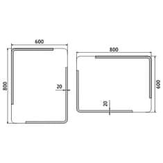 NIMCO Séria 15000 ZP 15002 LED zrkadlo 600x800 rám hliníkový - Nimco