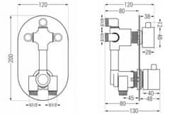 Mexen KAI spr./vaňová batéria-termostatická, biela 77602-20 - MEXEN