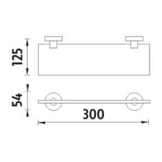 NIMCO Unix UN 13091B-30-26 Polica, 30 cm chróm - Nimco